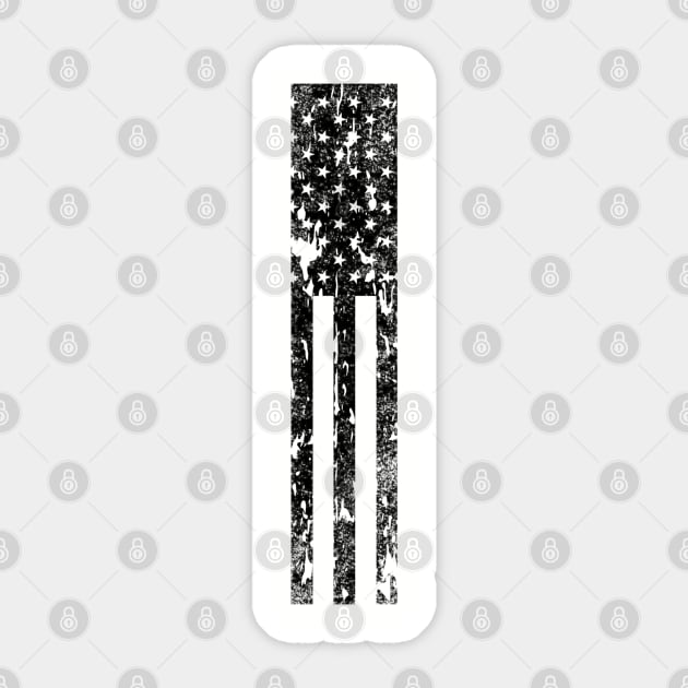 Distressed American Flag - Side Sticker by BlackGrain